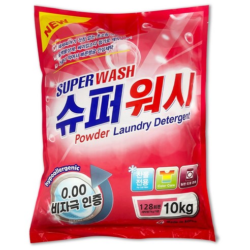 슈퍼워시 가루세제 본품, 10kg, 1개